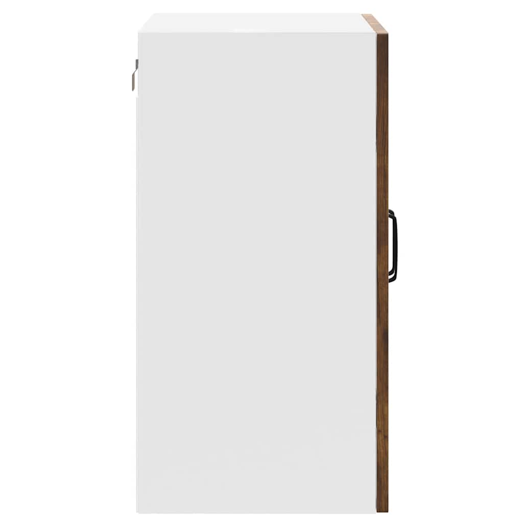 Kitchen Wall Cabinet with Glass Door Kalmar Vintage Wood Look Engineered Wood