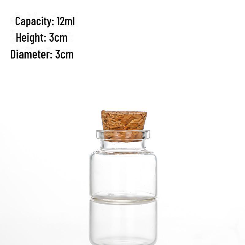 Frasco de Tubo de Vidro com Rolha de Cortiça de 30mm - para Doces, Cápsulas, Chá ou Flores