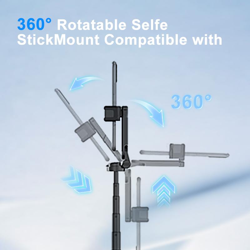 Mini Pocket Selfie Stick Tripod Stand 360° Rotation Phone Holder With Detachable Bluetooth Remote for Shooting Live Streaming