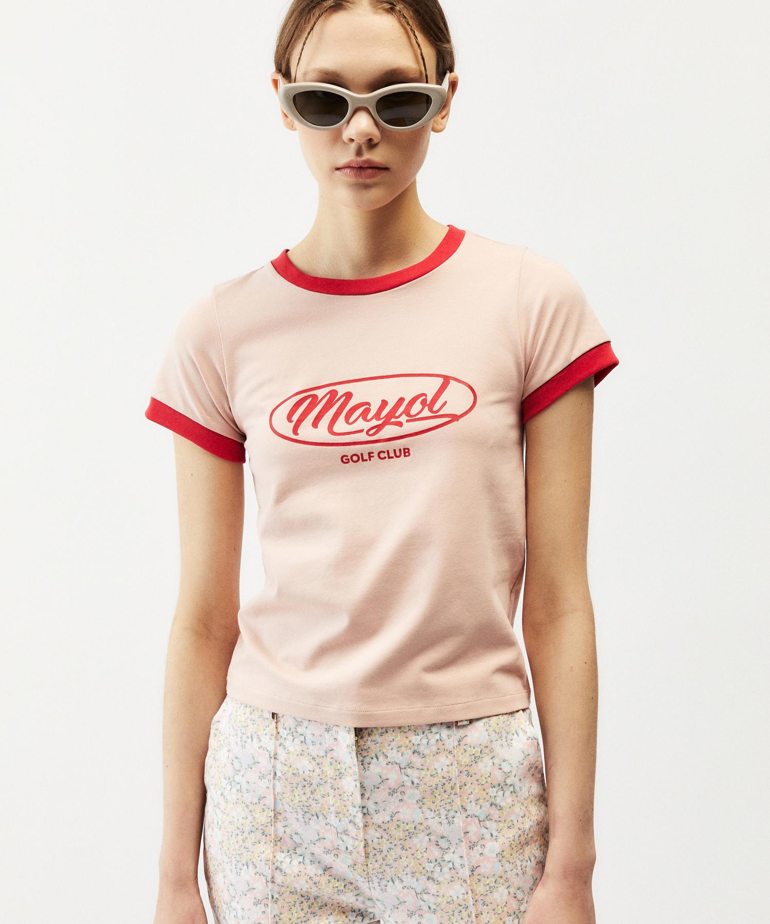 Футболка с коротким рукавом Mayol Color Block Lettering_Розовый Note/One Size