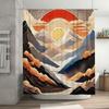 Sunrise Mountain Shower Curtain Watercolor Landscape Design for Bathroom Decor 3D Printing Customized Shower Curtains Home Decor