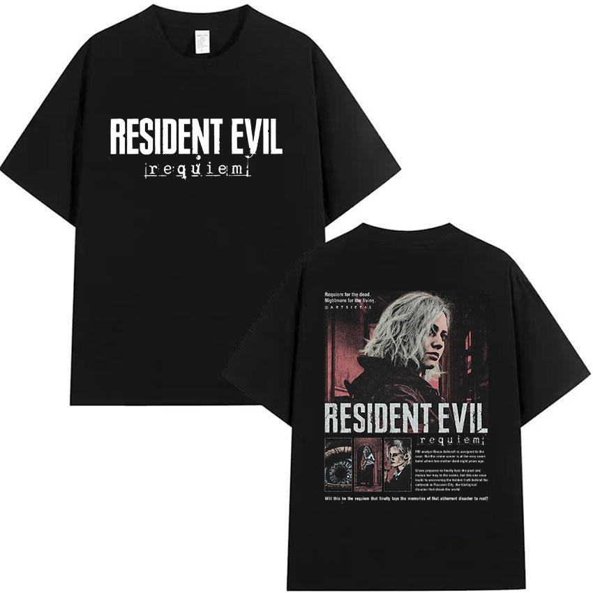 

Горячая Игра Resident Evil Графические Футболки Мужские Женские Винтажная Мода Оверсайз Хлопковая Футболка Летняя Одежда Футболка с Коротким Рукавом... S разноцветный