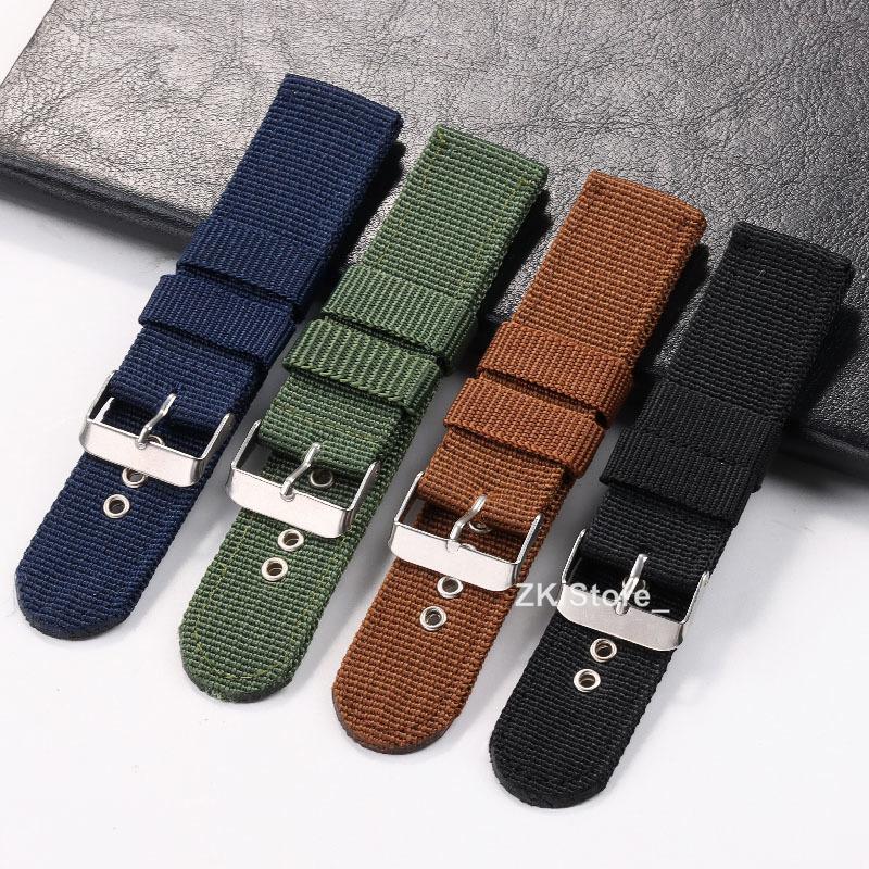 Geripptes Nylon Uhrenarmband für Militär Canvas Stoff Sportarmband 18mm 20mm 22mm Ersatz Uhrenarmband Herren Damen Armband