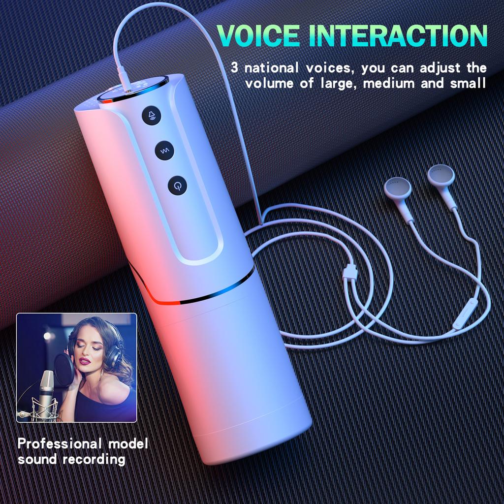 Vollautomatischer Flugzeugbecher, teleskopisch, rotierend, elektrisch, tragbarer männlicher Masturbator, Sprachinteraktion, Produkte für Erwachsene