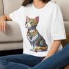 Regal Jewel Cat T-Shirt | Crowned Cat Tee Animal Tee Gift for Boy Girl Mom Dad Grand Family Friend Sister Brother Crew Team Party