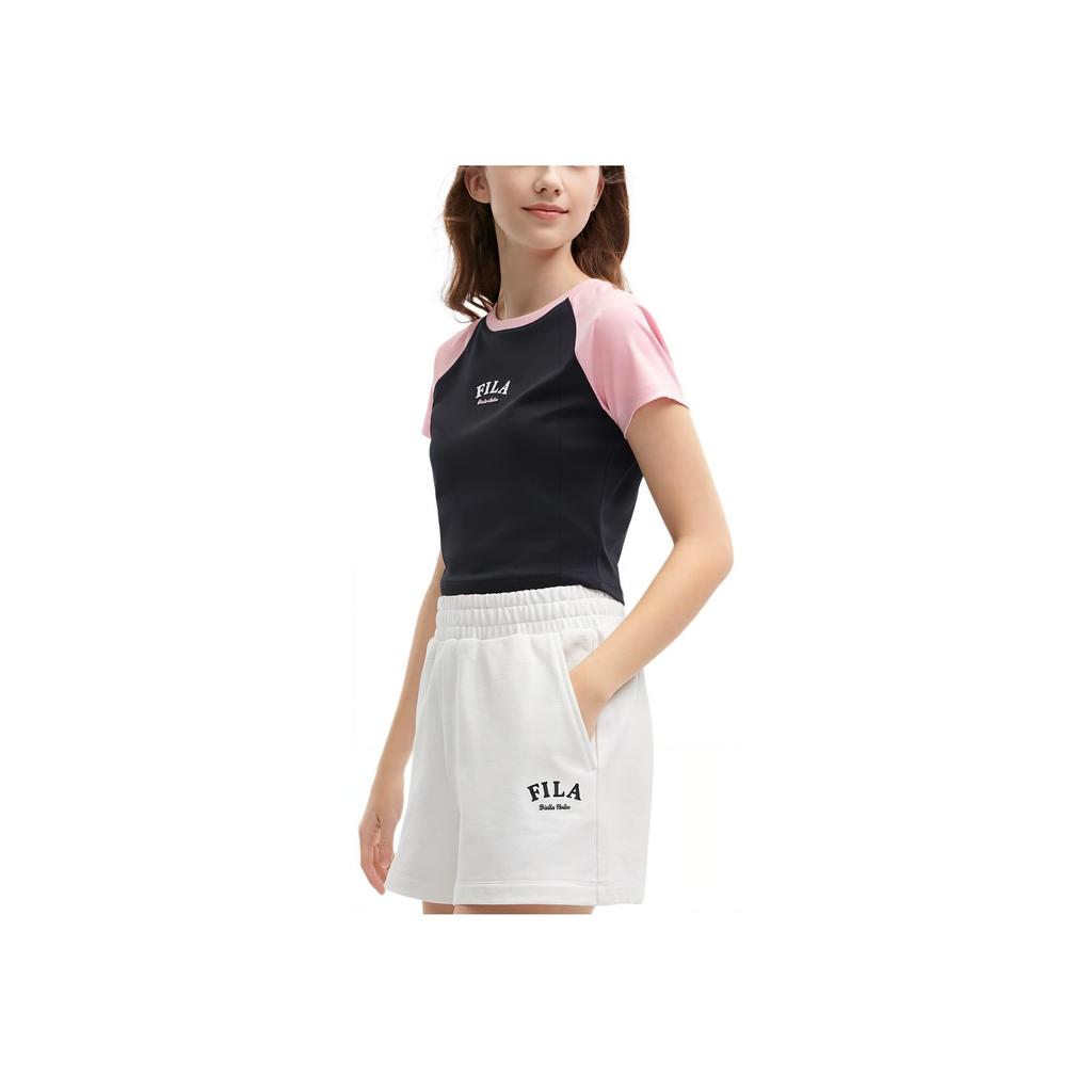 FILA Ice Silk Sun Protection Comfortable Casual Round Neck Short Sleeve Raglan T-Shirt Women Tops Legendary-Blue F51W429101F-NV