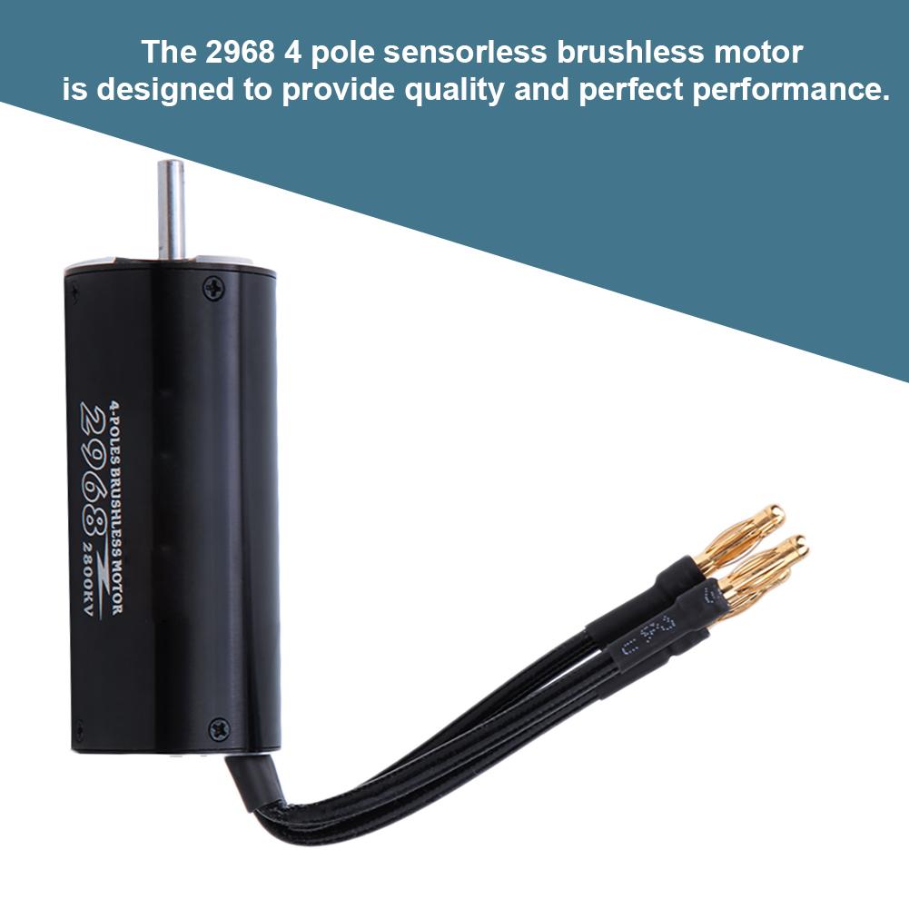2968 2800KV 4 Pole Non Sense Brushless Motor Electric Speed Controller for 600-800mm RC Boat
