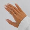 Fashion High Sense of Simplicity Ring Light Luxury Glossy Geometric Irregular Ring Ins Wind Personality Wind Tide Commuter Women's Jewellery