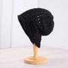 Women S Breathable Hollow Knitted Slouch Hat Solid Color Autumn Flattering Casual Fit