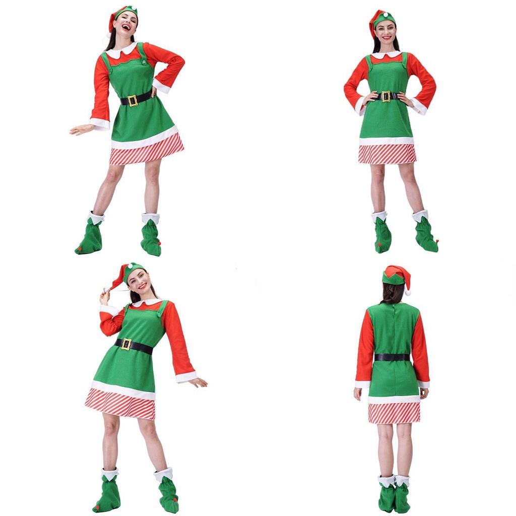 Christmas Elf Adult Cosplay Costume Couple Outfits