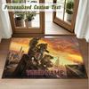 Crystal Velvet Square Rug Custom NameTeenage Mutant Ninja Turtles Pattern Non Slip Home Floor Decor Rug