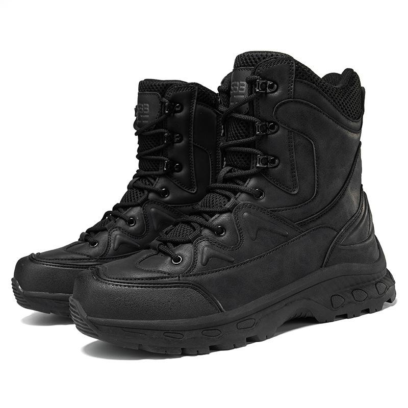 New large size combat boots PU mesh medium top wear-resistant tactical boots outdoor sports hiking shoes hiking military boots