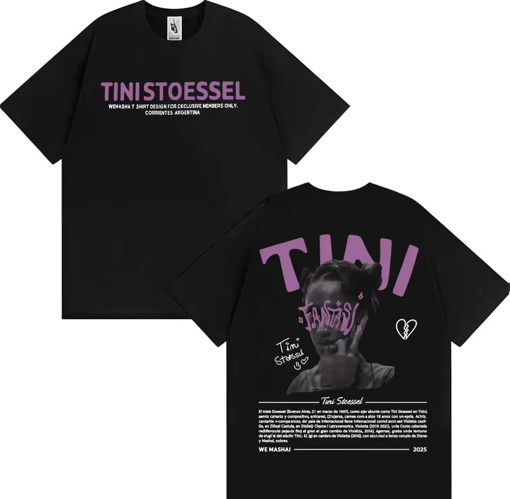 

Rapper Tini Stoessel Cotton Unisexs Shirt Oversized La Triple T Futtura Album Graphics Summer Womens Y2k Streetwear Tshirt S