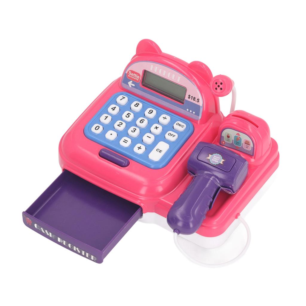 Children Play Cash Register Toy Fun Supermarket Checkout Toy with Microphone Sounds for Boys Girls Toddlers