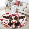 Calf Round Area Rug,Carpet Rug for Living Room Bedroom Sofa Playroom Decor,Non-slip Floor Mat