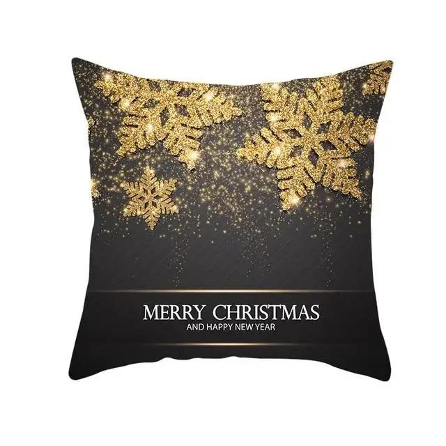 Home Decoration of Golden Deer Christmas Tree Santa Santa Pillow House Cushion Sofa Cushion Cushion Cushion Decoración Navideña