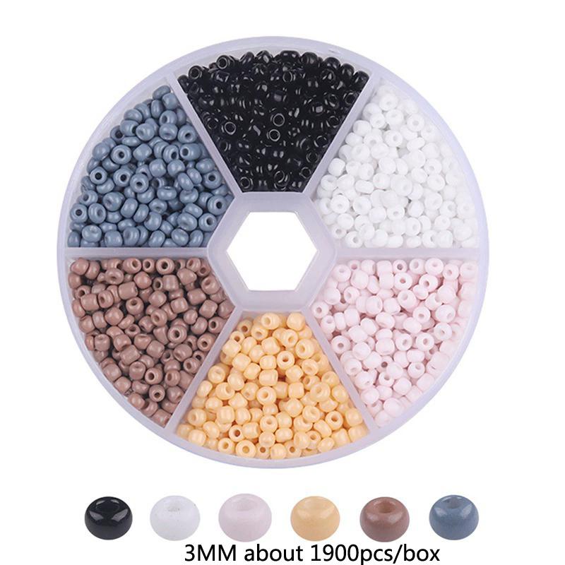 2 3mm Szklane Koraliki Millet Zestaw Kombinowany Ręcznie Robione DIY Domowe Koraliki Nawlekane na Rękę Naszyjnik z Wisiorkiem Zestaw Naszyjników Pudełko Koraliki do Wyrobu Biżuterii