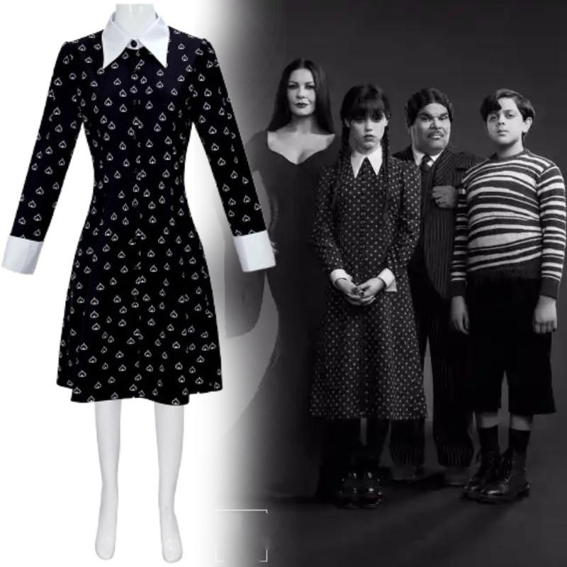 Mittwoch 2-Zeichen-Cosplay-Kleid Aus Flexiblem Material Für Kostümveranstaltungen