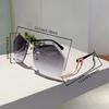 Rimless Irregular Sunglasses  New Chic Gradient Ocean Lenses Shades Trendy Stylish Design Hollowed Legs Sun Glasses