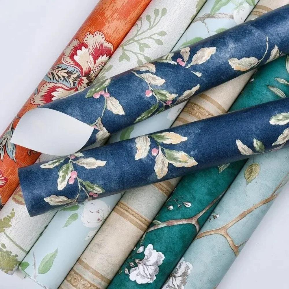Non Woven Self-adhesive American Wallpaper for Bedroom Cozy Living Room Sofa Background Wall Decoration