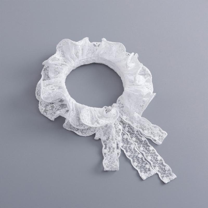 Ruffle Faux Collar Cuffs Sleeves Collar Insert Outfit Enhancer for Office Women Various Occasion Clothing Accessory