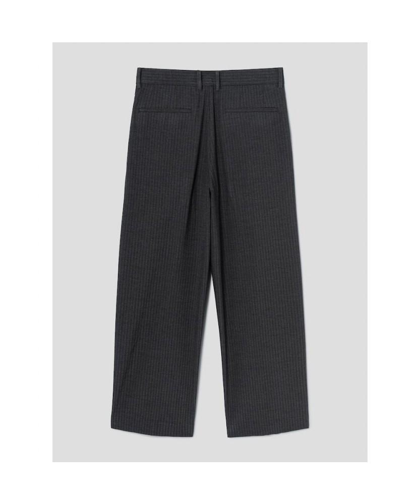 8SECONDS Striped Wide Fit Slacks Gray