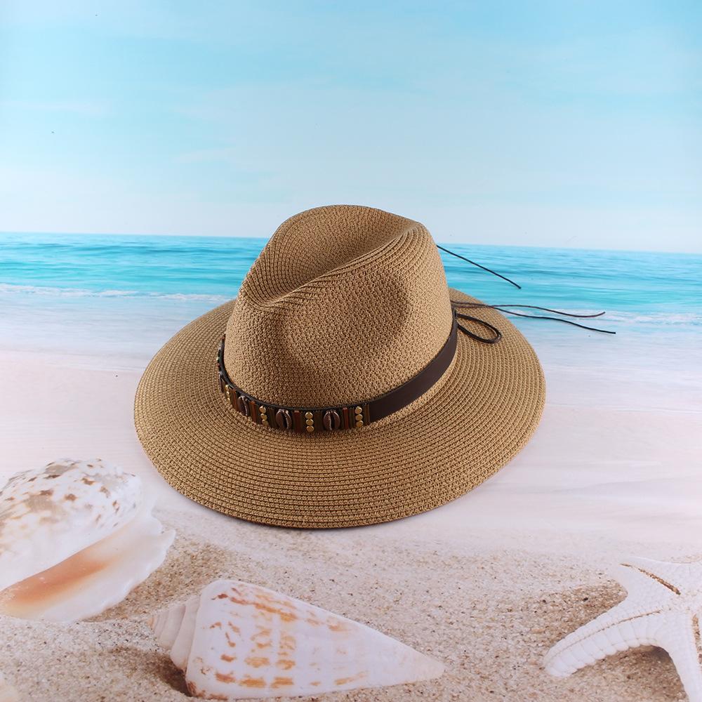 Hot Sale New Couple Hat Women's European and American Jazz Top Hat Outdoor Beach Hat Sunscreen Shade Straw Hat