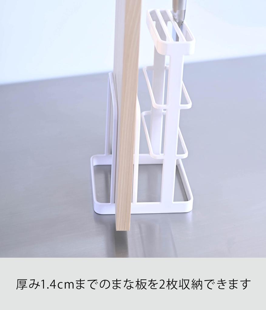 Yamazaki Jitsugyo Skärbräda Knivställ Tower B12 x D12 x Vit 6775 (Yamazaki) & H21.5cm