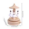 Beech Wood Mechanical Music Box Collectible Hand-Wind with Wooden Base