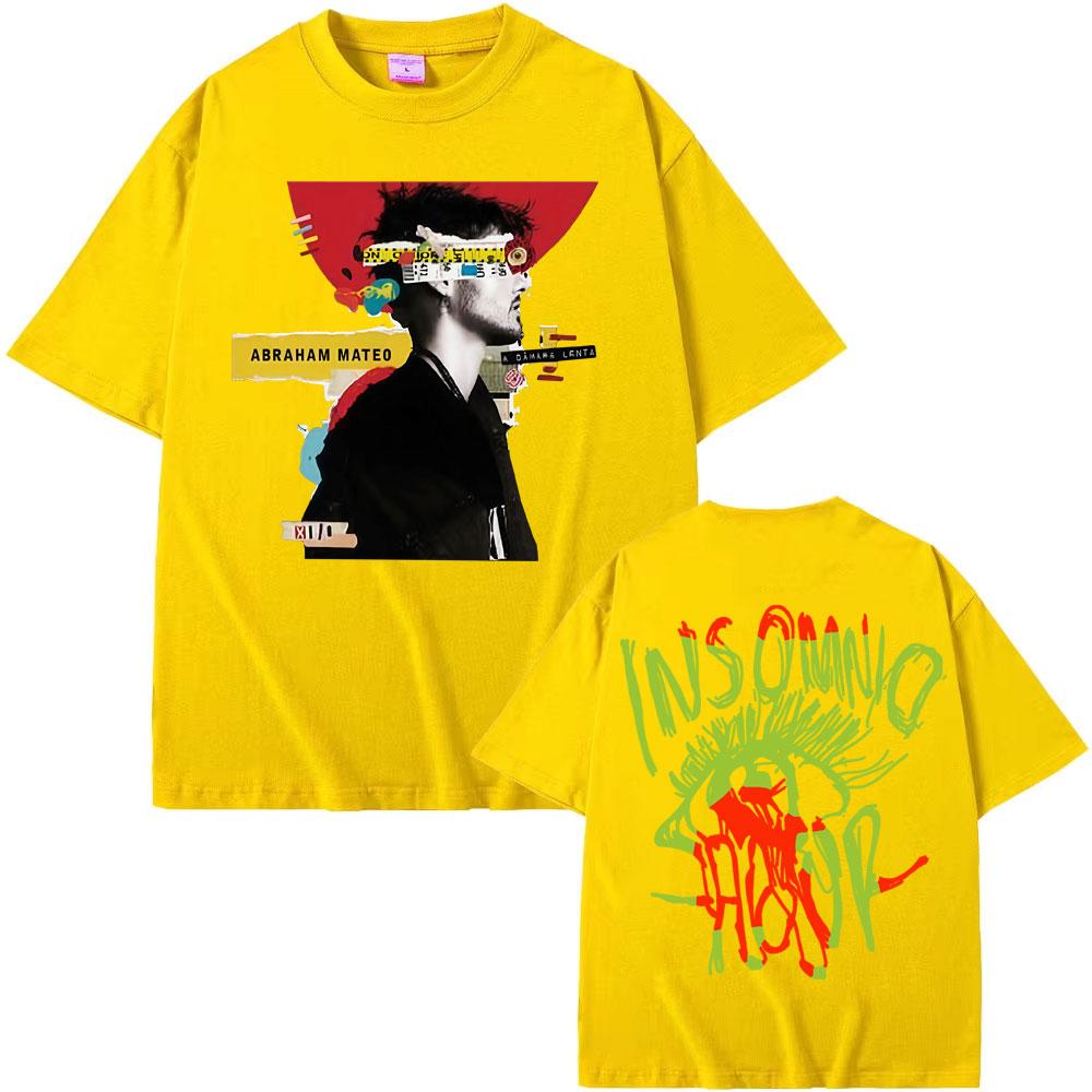 Abraham Mateo Insomnio Album Tour 2025 Merch T Shirt Men Women Harajuku Y2k Short Sleeve T-shirts 100% Cotton T-shirt Streetwear