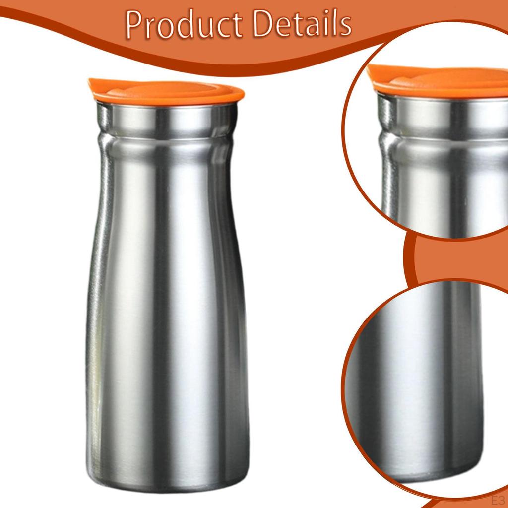 , Insulated Jug, Stainless Steel Vacuum Carafe, Leak Beverage Dispenser, Modern Design, And Cold