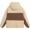 Li Ning BADFIVE FW22 Letter Pattern Sherpa Coat Fleece Lined Thermal Puffer Jacket Men's Milk Umber AFDSA69-1