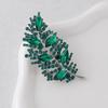 Brooch Pin Imitation Crystal Inlaid Leaf Design Pin-Type Collar Fixer Embellishment Shirts Cardigans Coats Suits Badge