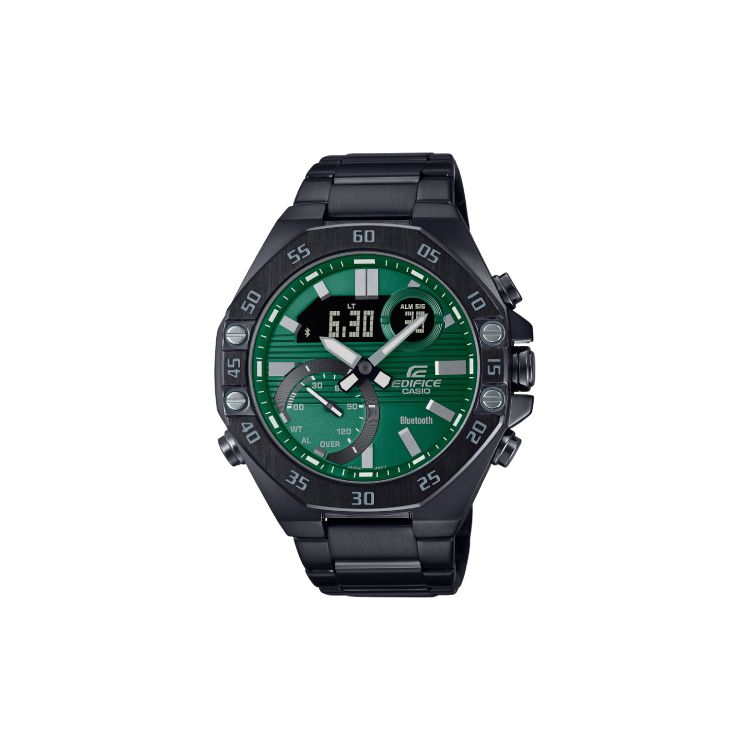 Casio Edifice Series Classic Quartz Business Waterproof Watch Quartz Movement Stainless Steel Strap Men watches Green ECB-10YDC-3APR Green