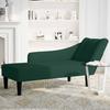 Chaise Longue with Right Armrest Dark Green Velvet