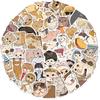 50 Cartoon Cat Emoji Stickers - Cute, Waterproof, Self-Adhesive for Scrapbooks & Phone Cases