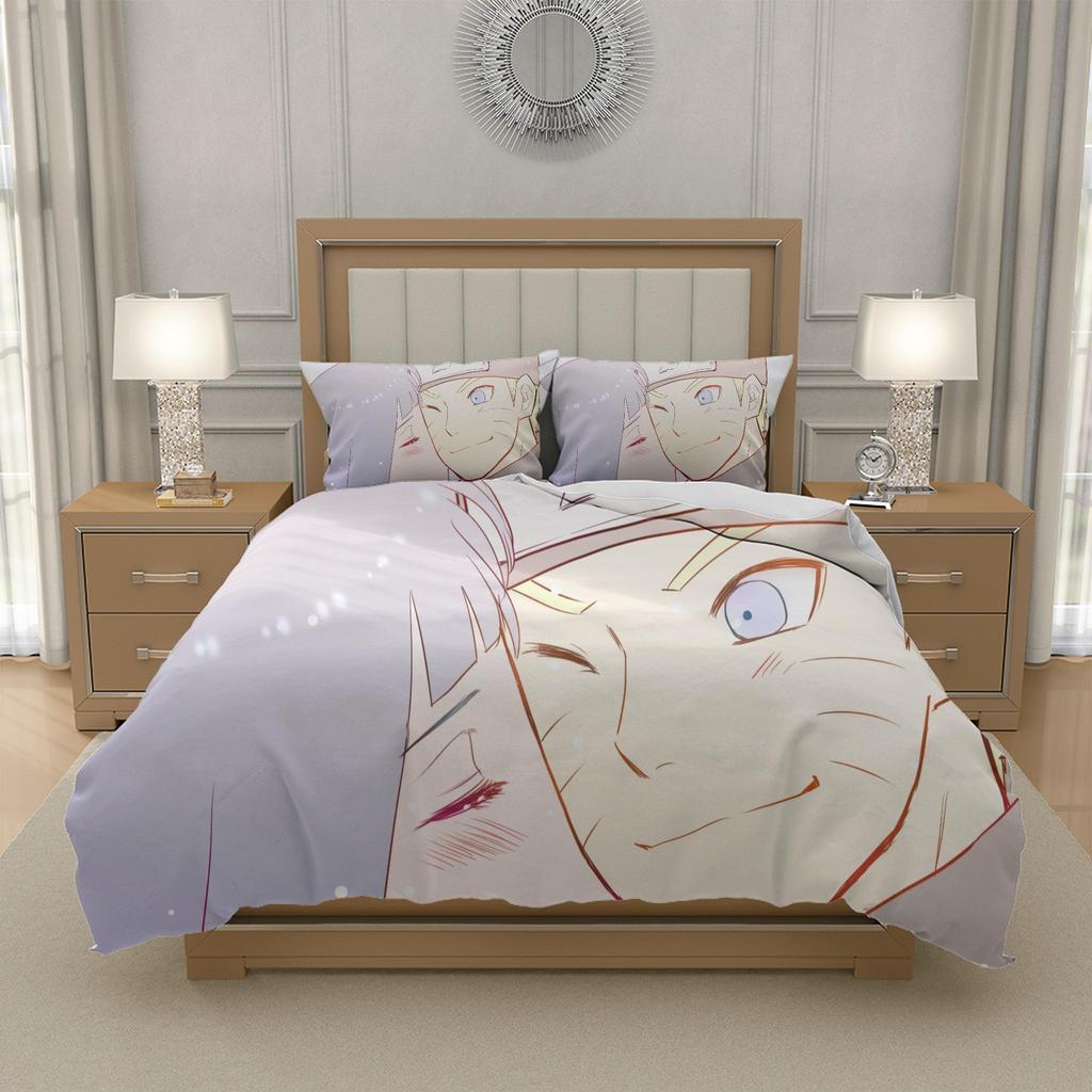 N-Naruto U-Uzumaki N-Naruto Anime Duvet Cover Set Bedding Microfiber Teen Bedroom Decor US Twin Full Queen King, UK Single Double King