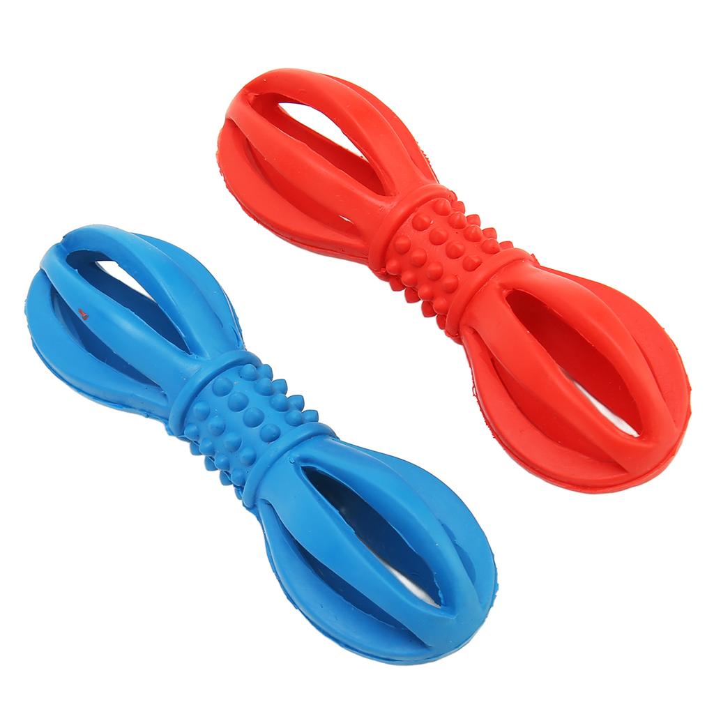 Dumbbell Dog Chew Toy Relieve Boredom Lightweight Soft Rubber Hollow Dumbbell Dog Teeth Cleaning Toy for Pet Supplies