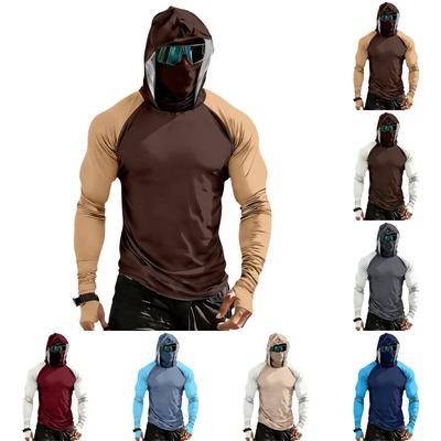 Herren Casual Drop-Shoulder Kapuzen-Langarmshirt