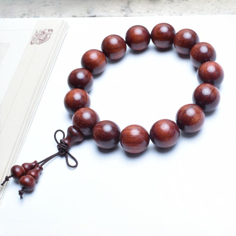 Venus Old Material Small-Leaf Red Sandalwood Prayer Beads Chain - High Oil Density, Unisex, New Chinese Style Decoration Gift