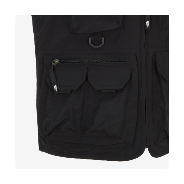 The North Face לוגו רוכסן צווארון V ללא שרוולים גופיה גופיות לגברים שחור NV5VR10A