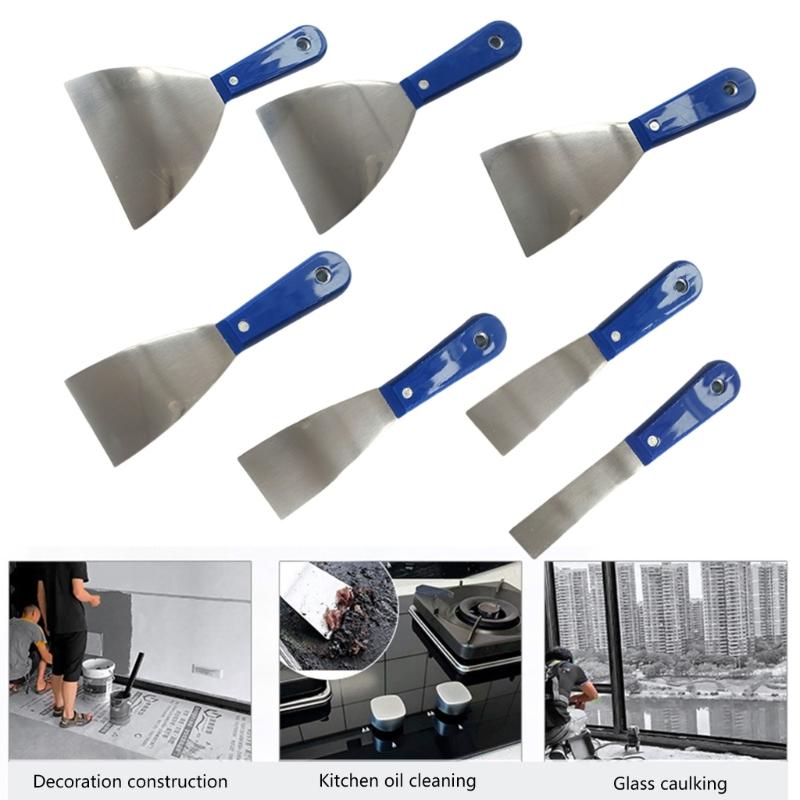 Multiple Size 7pcs Putty Scraper Tool Kit Featuring Rust Resistant Blades For DIYer Repair Seamless Wall Surfaces Repair