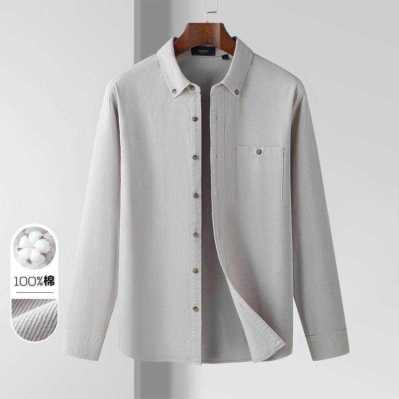 Casual Long-Sleeved Cotton Shirt for Men