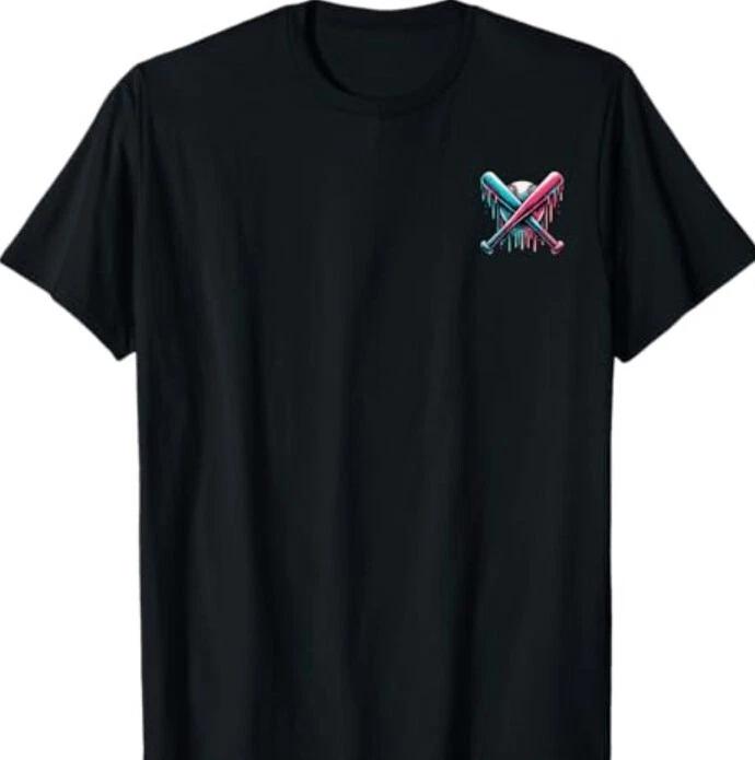 Baseball Drip For Boys Ice Cream Drip Baseball T-Shirt M