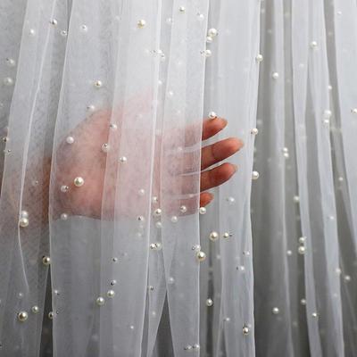 Tessuto a Rete con Perle Artigianali per Abiti da Sposa & Abiti da Sera