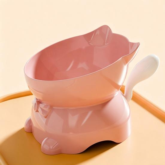 Elevated Cat Bowl Tilted Cat Food Bowl Anti-Slip Raised Cat Feeding Bowl Protects Cats Neck Spine Friendly for Drinking Eating