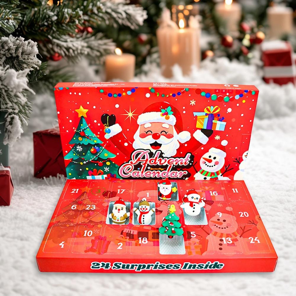 2025 Weihnachts-Countdown-Kalender 24 Stück Sammel-Weihnachts-Adventskalender Strumpffüller Weihnachts-Geschenkbox für Jungen Mädchen