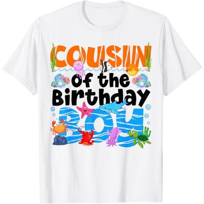 Cousin Under Sea Birthday Party Boy Ocean Sea Animals Themed T-Shirt
