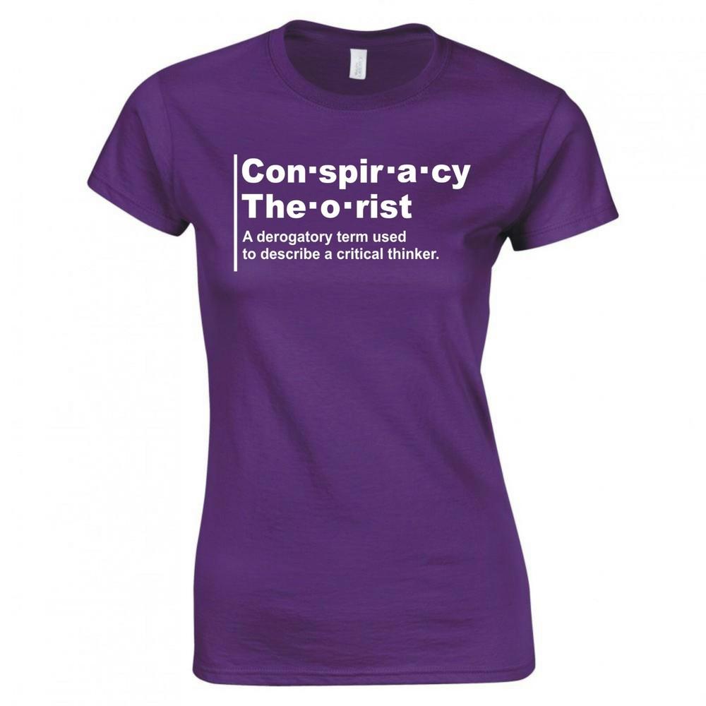 Funny Conspiracy Theorist Derogatory Term Ladies Skinny Fit TShirt