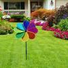 Flower Wind Spinner Colorful Rainbow Garden Windmill for Garden Yard Party Outdoor Decor